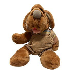 Ganz Wrinkles Plush Dog Hand Puppet Movable Mouth Corduroy Outfit Toy